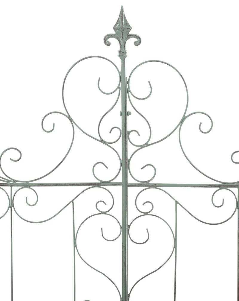 Lot de 2 treillis de jardin support pour plantes grimpantes 133x99 cm en métal vert vieilli 10_0003839