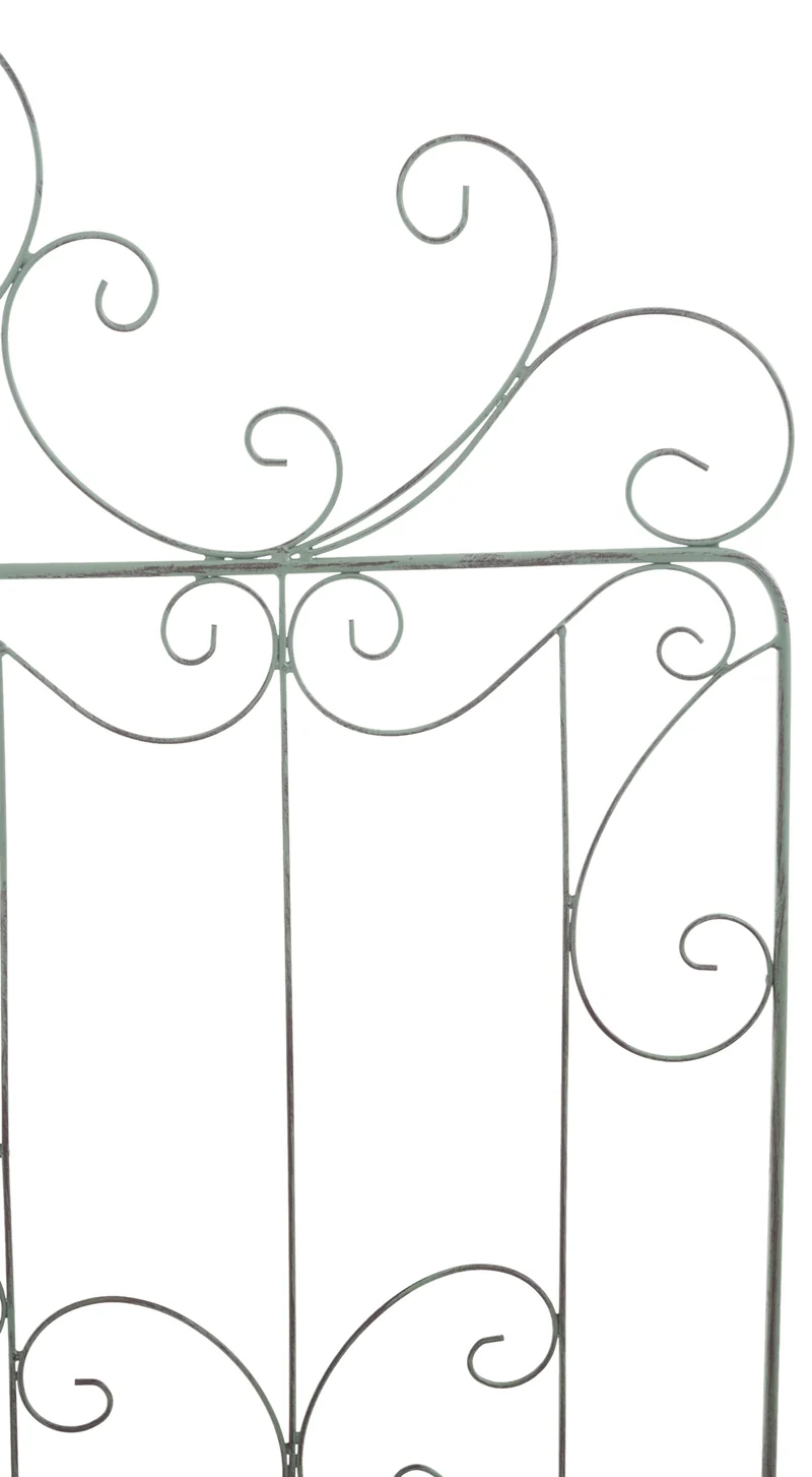 Lot de 2 treillis de jardin support pour plantes grimpantes 133x99 cm en métal vert vieilli 10_0003839