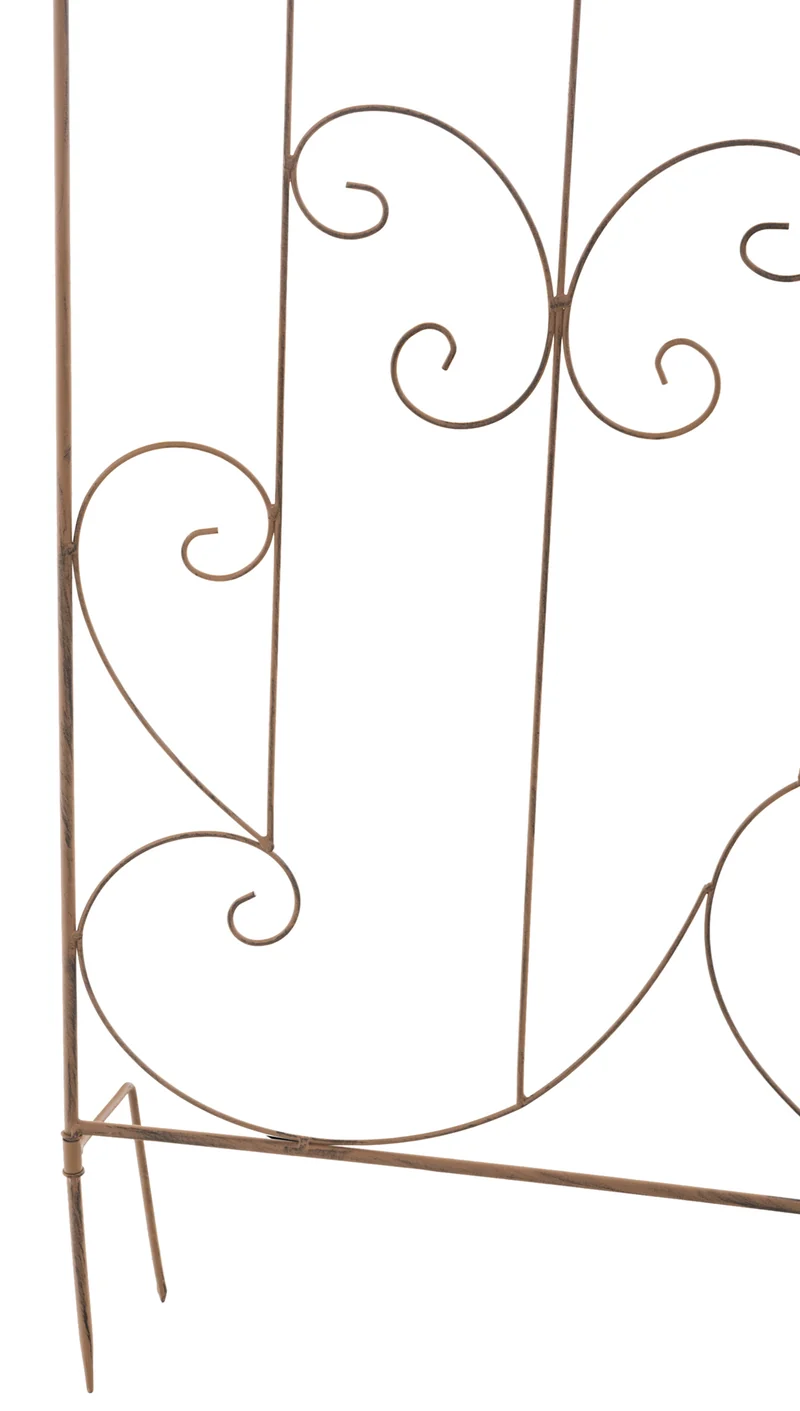 Lot de 2 treillis de jardin support pour plantes grimpantes 133x99 cm en métal marron vieilli 10_0003836