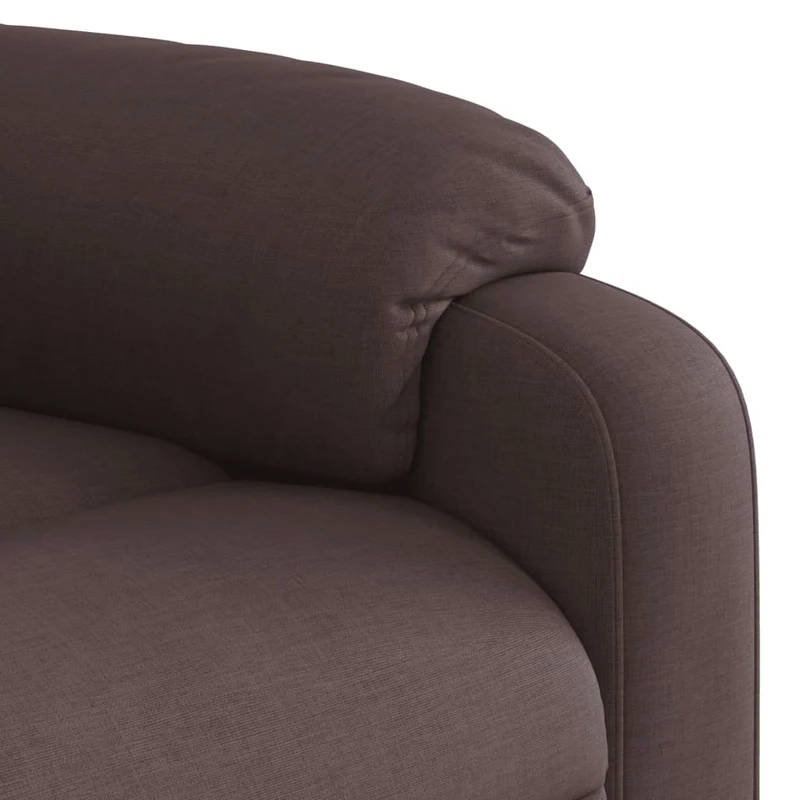 Fauteuil de relaxation TV fonction massage inclinable inclinaison manuelle en tissu marron foncé DEC026987