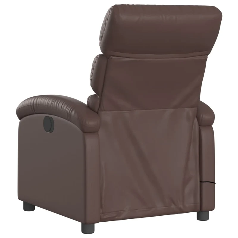 Fauteuil de relaxation TV fonction massage inclinable 6 points de massage en PVC marron DEC027005