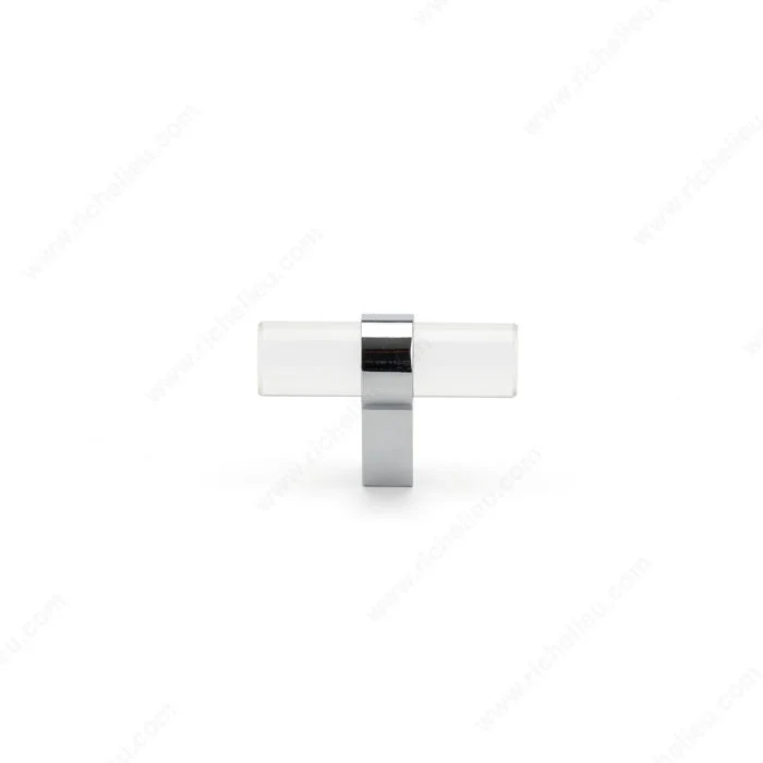 Bouton contemporain en verre et en métal - 0206