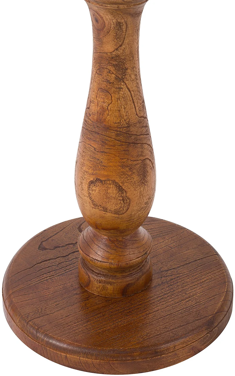 Table d’appoint ronde en bois de mindi massif marron 60 × Ø 50 cm fabriquée à la main 10_0009238