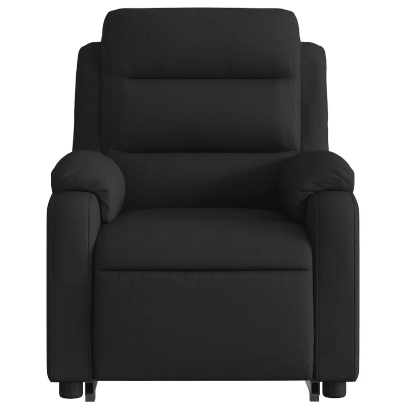 Fauteuil de relaxation fonction massage et inclinable levage électrique en tissu noir DEC027823