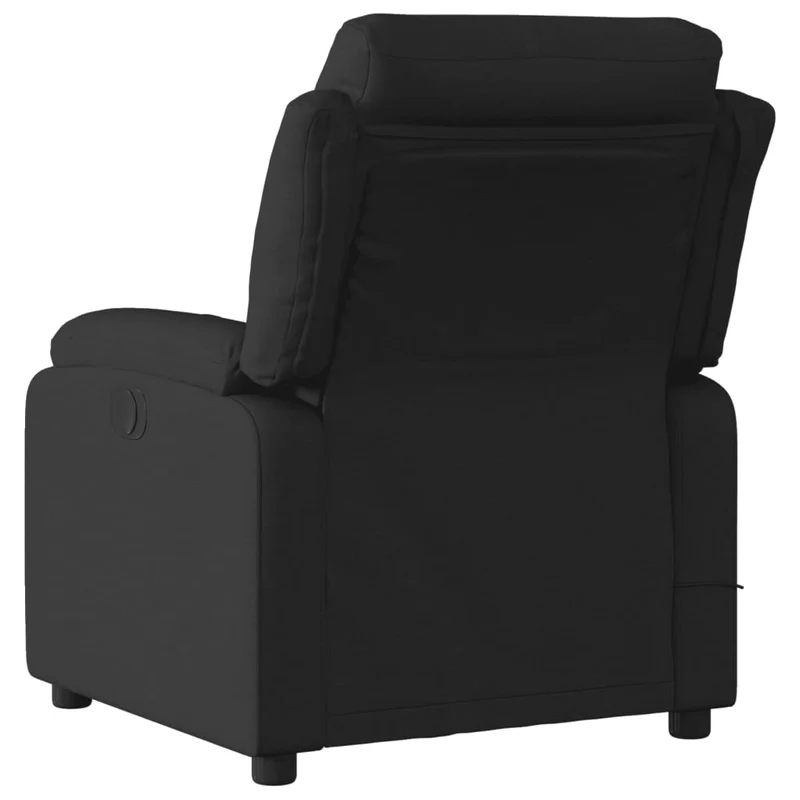 Fauteuil de relaxation TV fonction massage inclinable 6 points de massage en tissu noir DEC027063