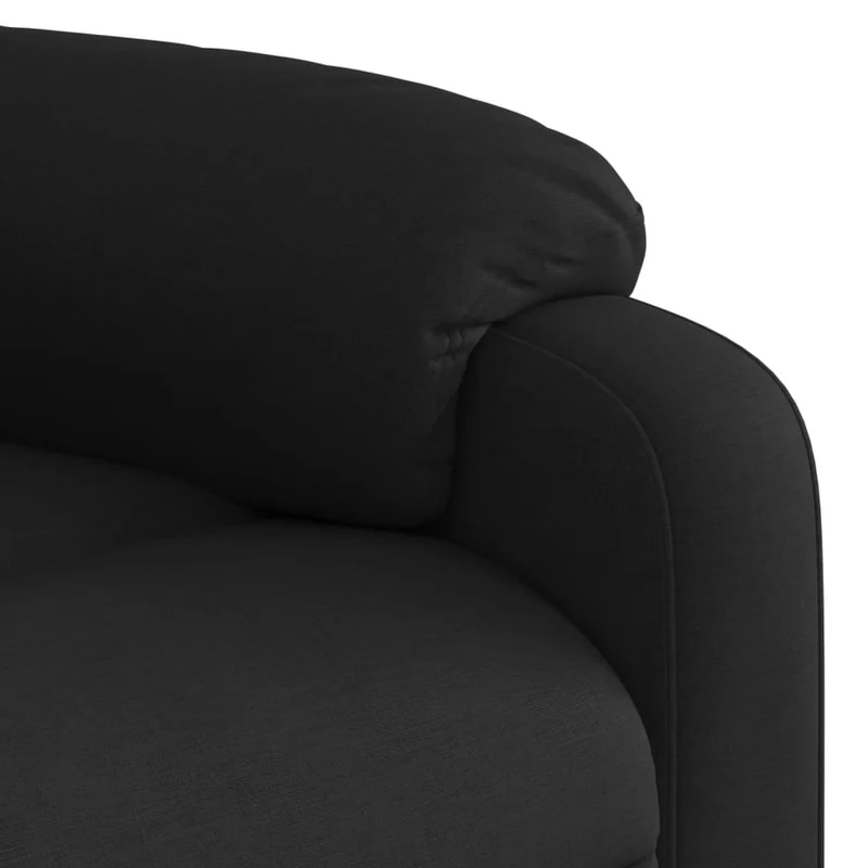 Fauteuil de relaxation TV fonction massage inclinable 6 points de massage en tissu noir DEC027063