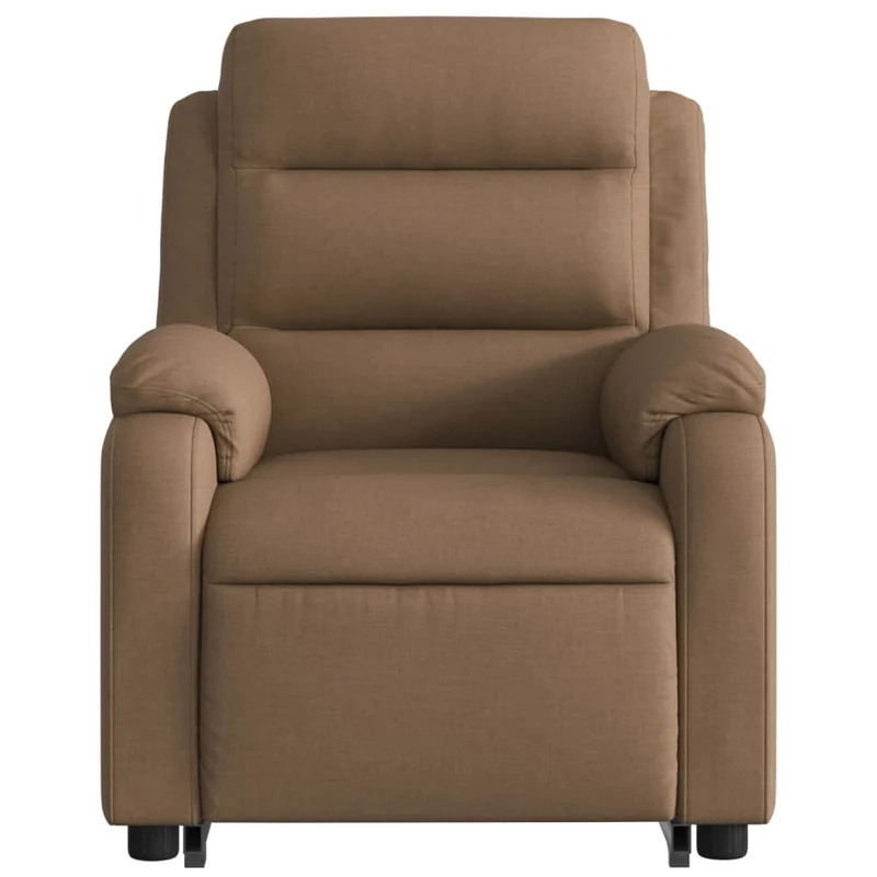 Fauteuil de relaxation TV fonction massage inclinable fonction de levage électrique en tissu marron DEC027017