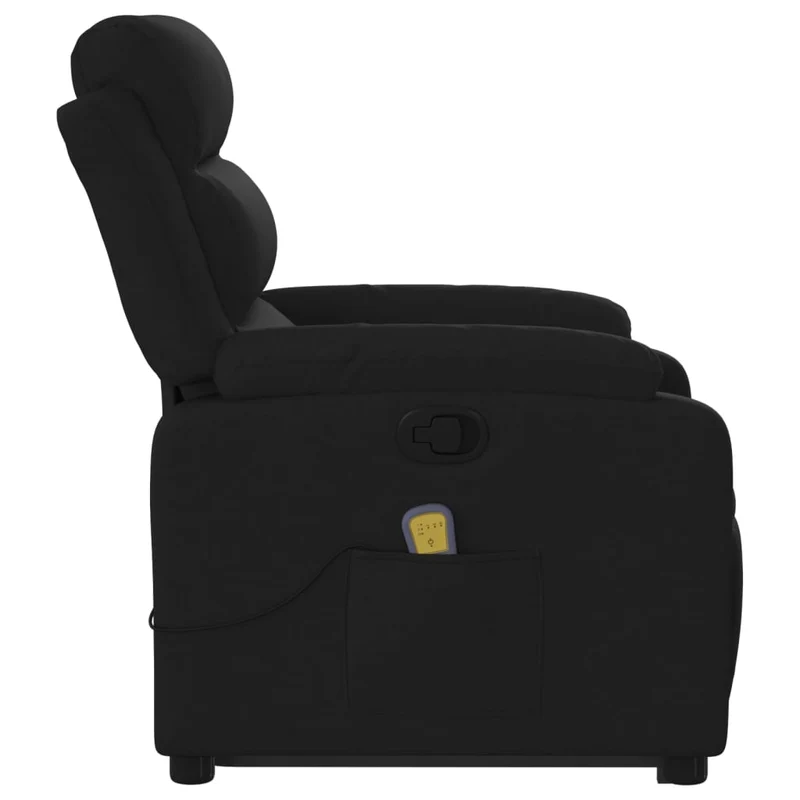 Fauteuil de relaxation TV fonction massage inclinable levage électrique en tissu noir DEC027055