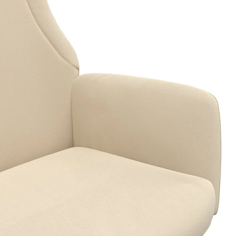 Fauteuil lounge chaise de canapé design moderne en tissu crème DEC026656