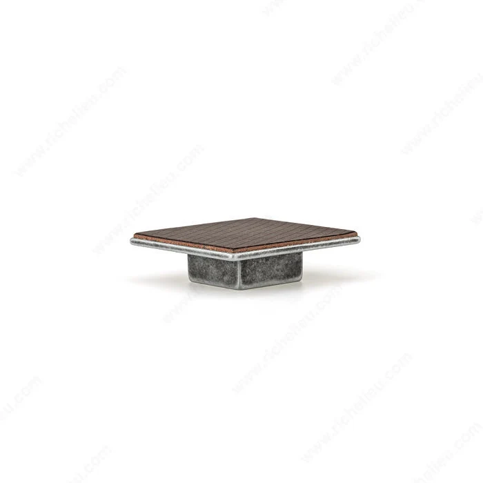 Bouton contemporain en métal et en cuir - MN2512Z
