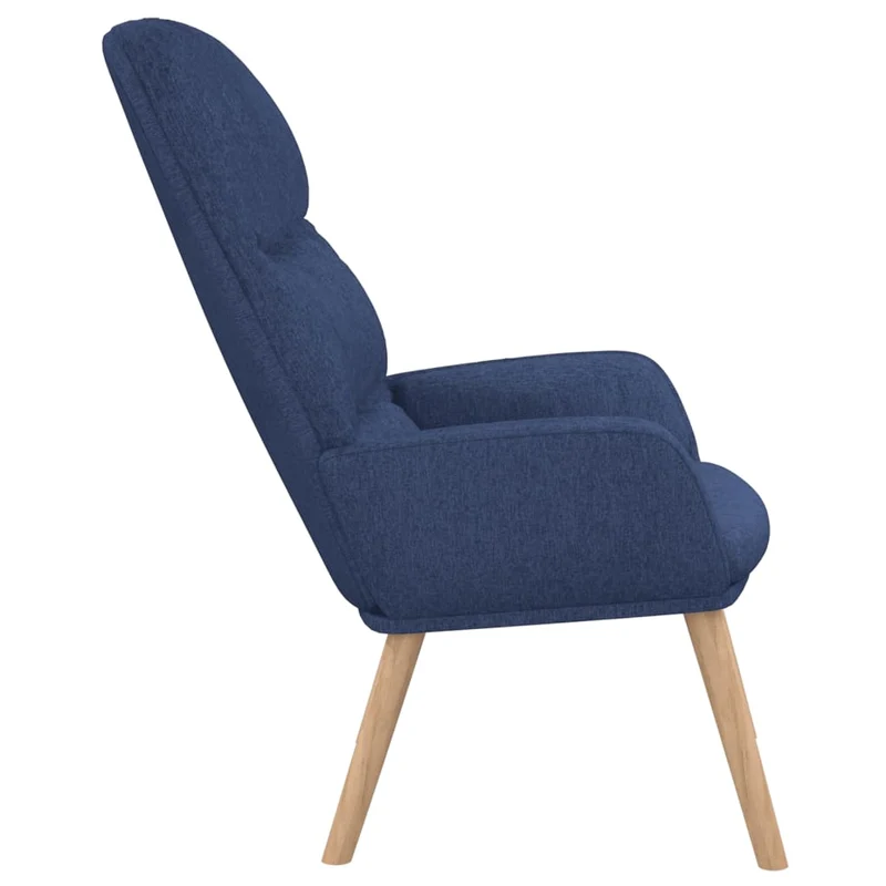 Fauteuil lounge chaise de canapé design moderne en tissu bleu DEC026642