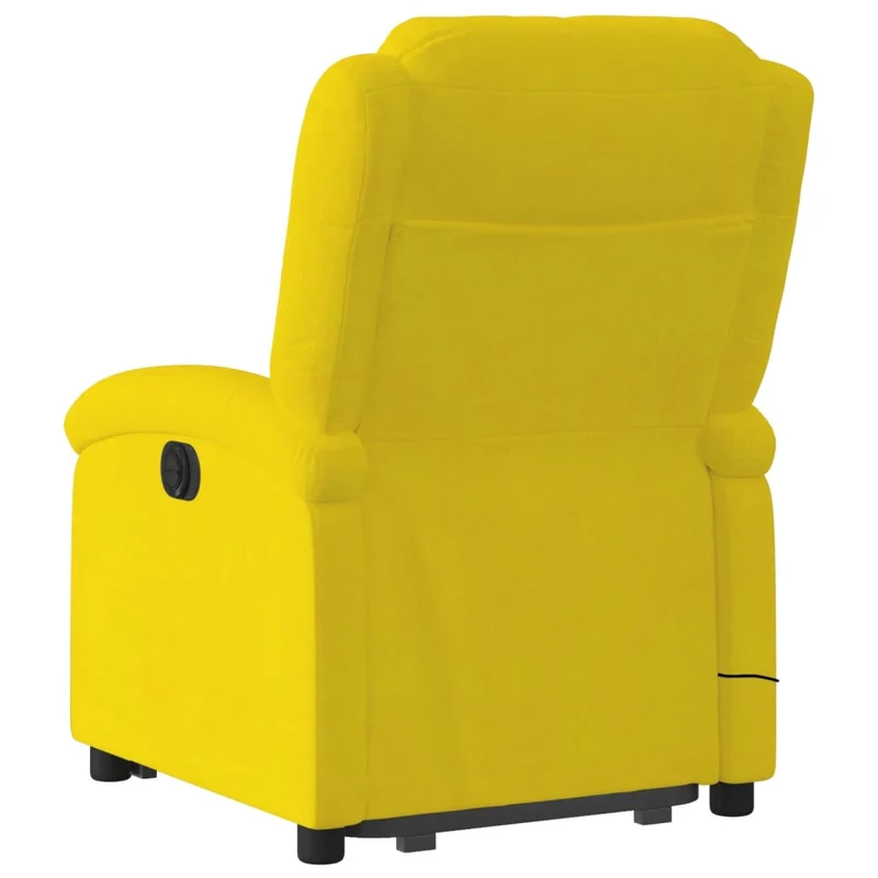 Fauteuil de relaxation TV fonction massage inclinable levage électrique en velours jaune DEC026983