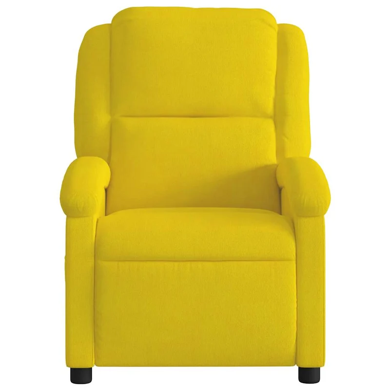 Fauteuil de relaxation TV fonction massage inclinable 6 points de massage en velours jaune DEC026982
