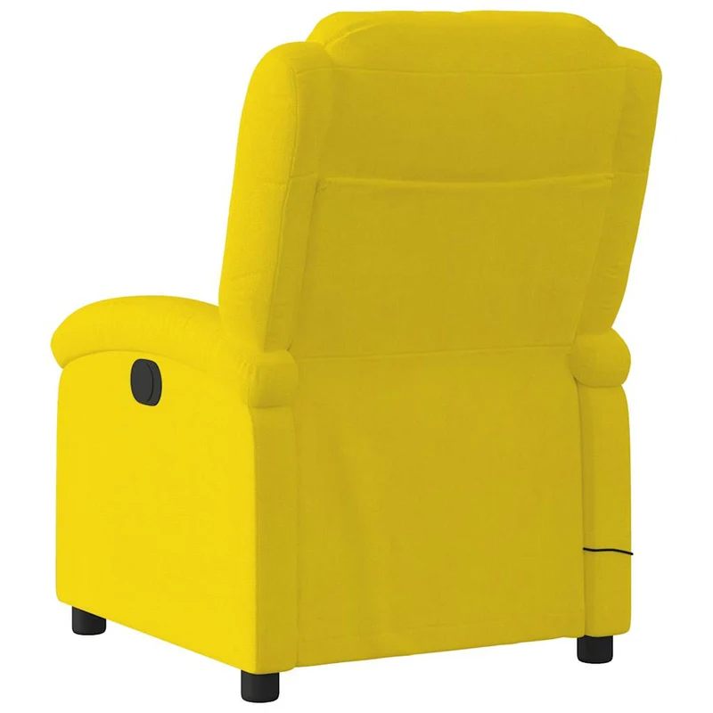 Fauteuil de relaxation TV fonction massage inclinable 6 points de massage en velours jaune DEC026982