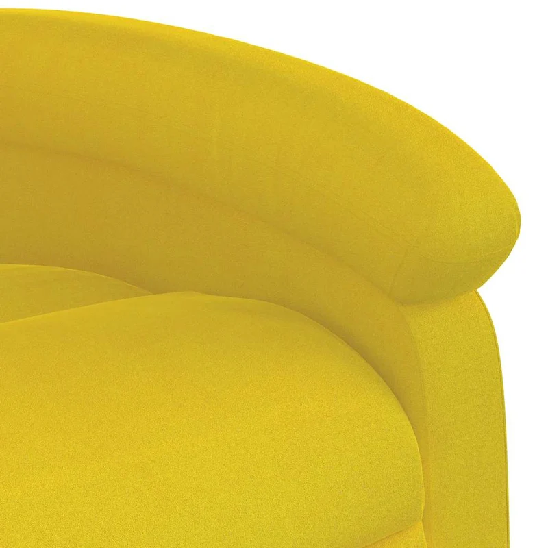 Fauteuil de relaxation TV fonction massage inclinable 6 points de massage en velours jaune DEC026982