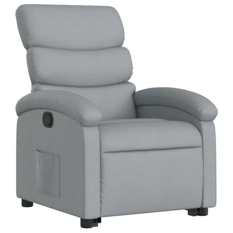 Fauteuil relax TV rembourrage confortable fonction de levage électrique en tissu gris clair DEC027901