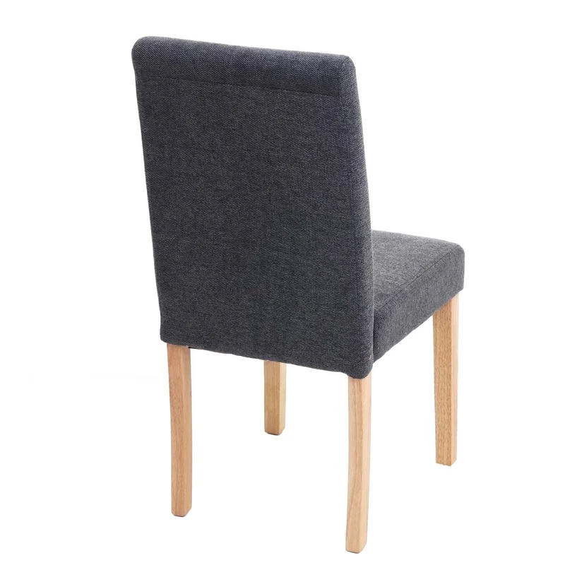 Lot de 4 chaises de salle à manger en tissu gris foncé pieds clairs CDS04562