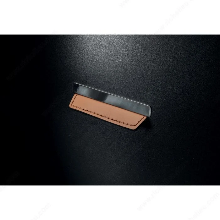 Poignée contemporaine encastrée en cuir et en métal - MN2426Z