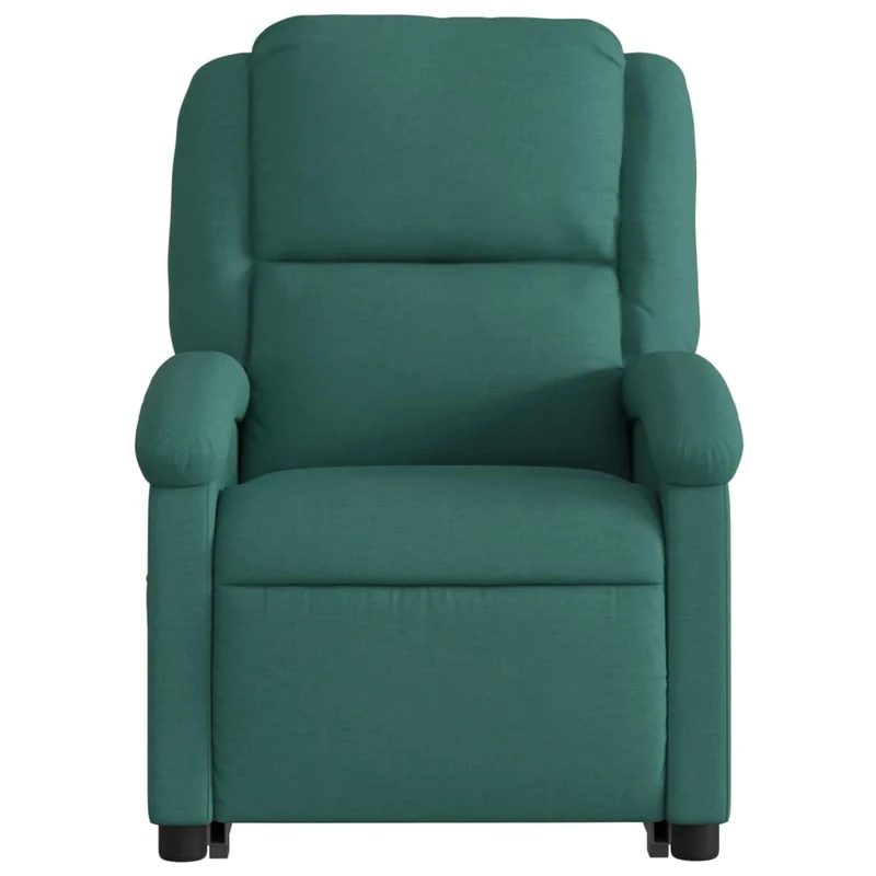 Fauteuil de relaxation fonction massage et inclinable levage électrique en tissu vert foncé DEC027874