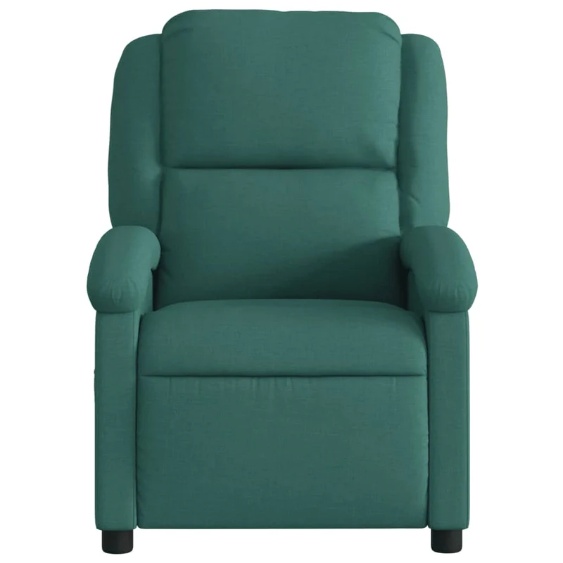 Fauteuil de relaxation TV fonction massage inclinable 6 points de massage en tissu vert foncé DEC027125