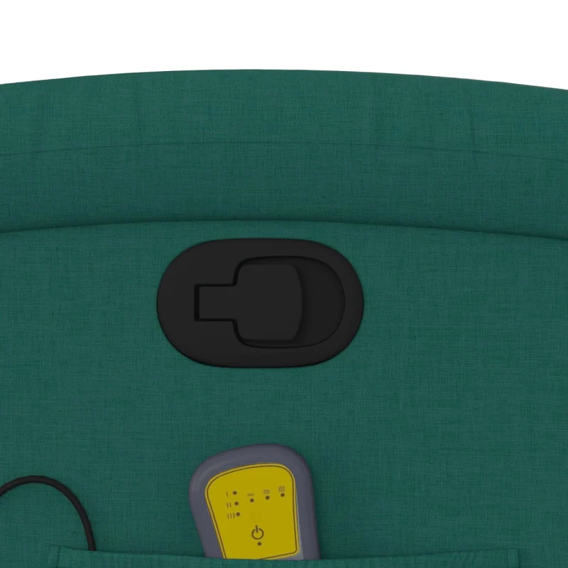 Fauteuil de relaxation TV fonction massage inclinable 6 points de massage en tissu vert foncé DEC027125