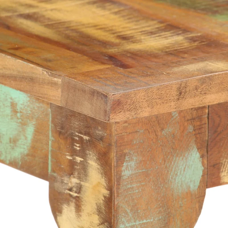 Table console 110 x 40 x 76 cm bois de récupération massif brun DEC031529