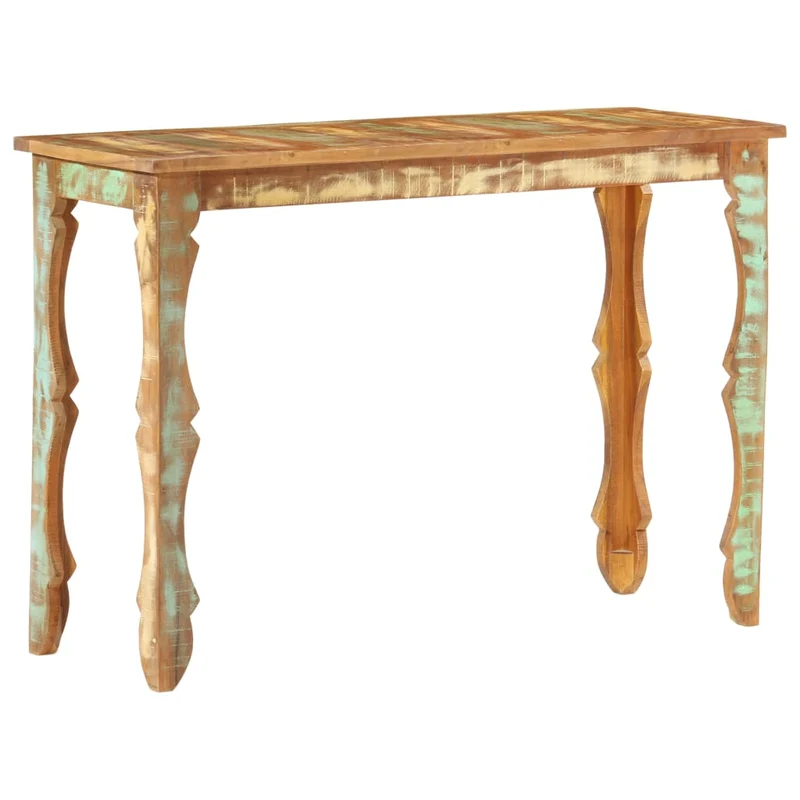 Table console 110 x 40 x 76 cm bois de récupération massif brun DEC031529