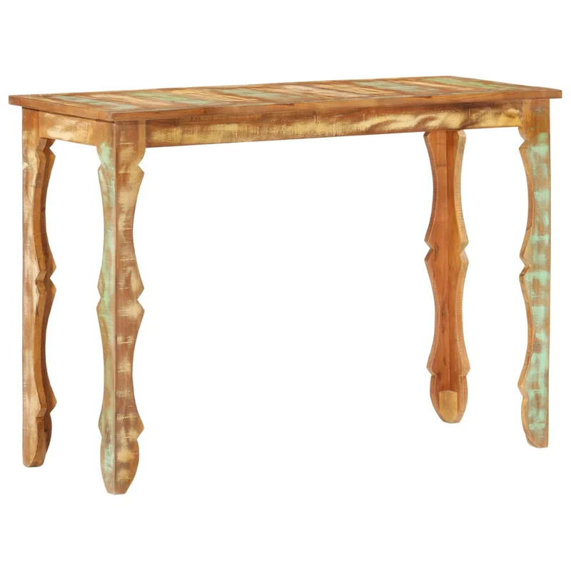 Table console 110 x 40 x 76 cm bois de récupération massif brun DEC031529