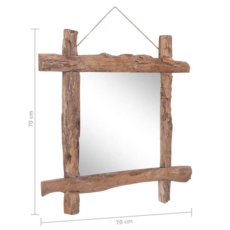 Miroir forme de bûches Naturel 70x70 cm Bois de récupération massif DEC022799