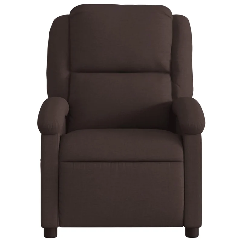 Fauteuil de relaxation TV fonction massage inclinable électrique 6 points de massage en tissu marron foncé DEC027186