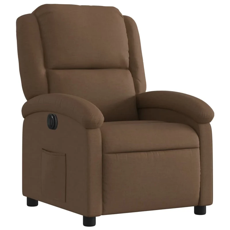 Fauteuil relax TV fonction d'inclinaison électrique très confortable en tissu marron DEC028449