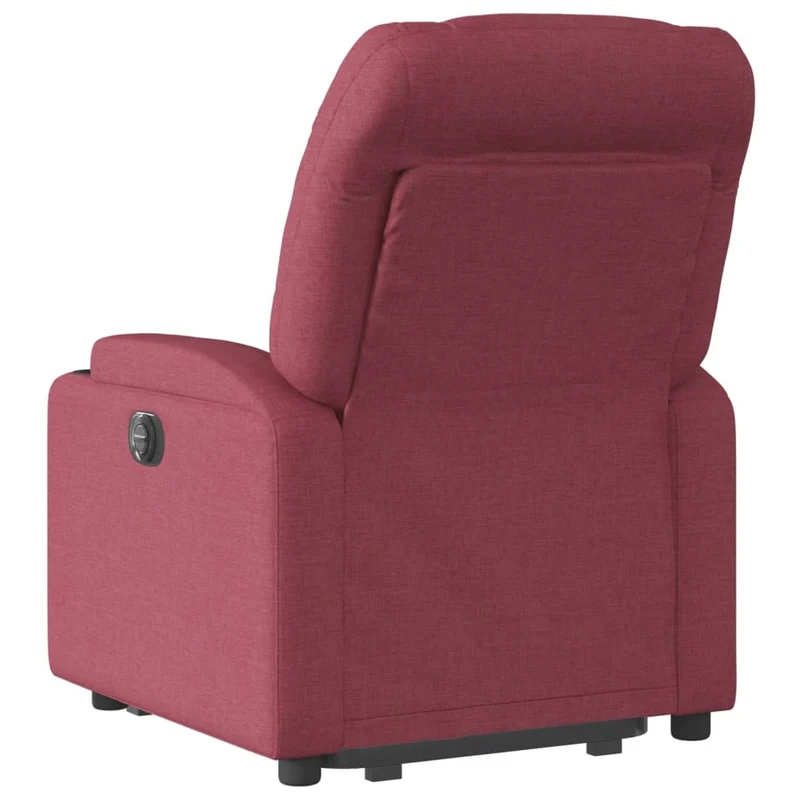 Fauteuil relax TV rembourrage confortable fonction de levage électrique en tissu rouge bordeaux DEC028162