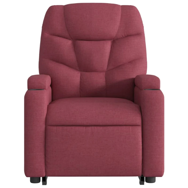 Fauteuil relax TV rembourrage confortable fonction de levage électrique en tissu rouge bordeaux DEC028162