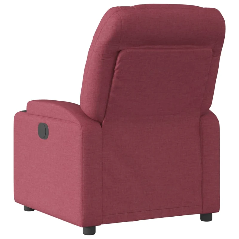 Fauteuil relax TV rembourrage confortable fonction d'inclinaison manuelle en tissu rouge bordeaux DEC028157