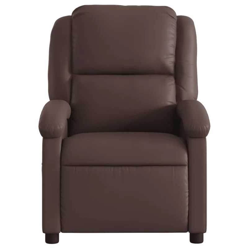 Fauteuil de relaxation TV fonction massage inclinable électrique 6 points de massage en PVC marron DEC027204