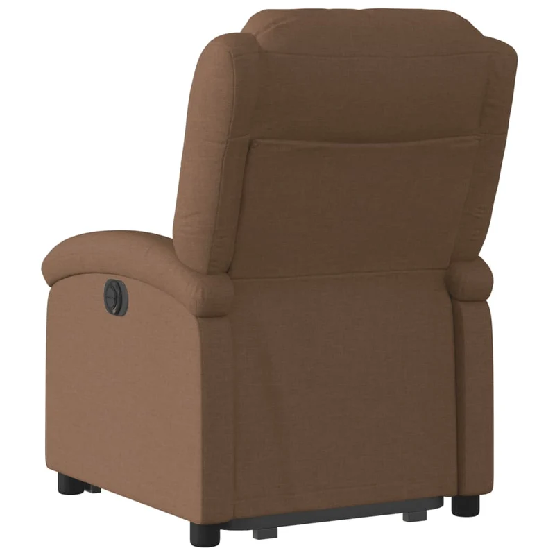 Fauteuil relax TV rembourrage confortable fonction de levage électrique en tissu marron DEC028044