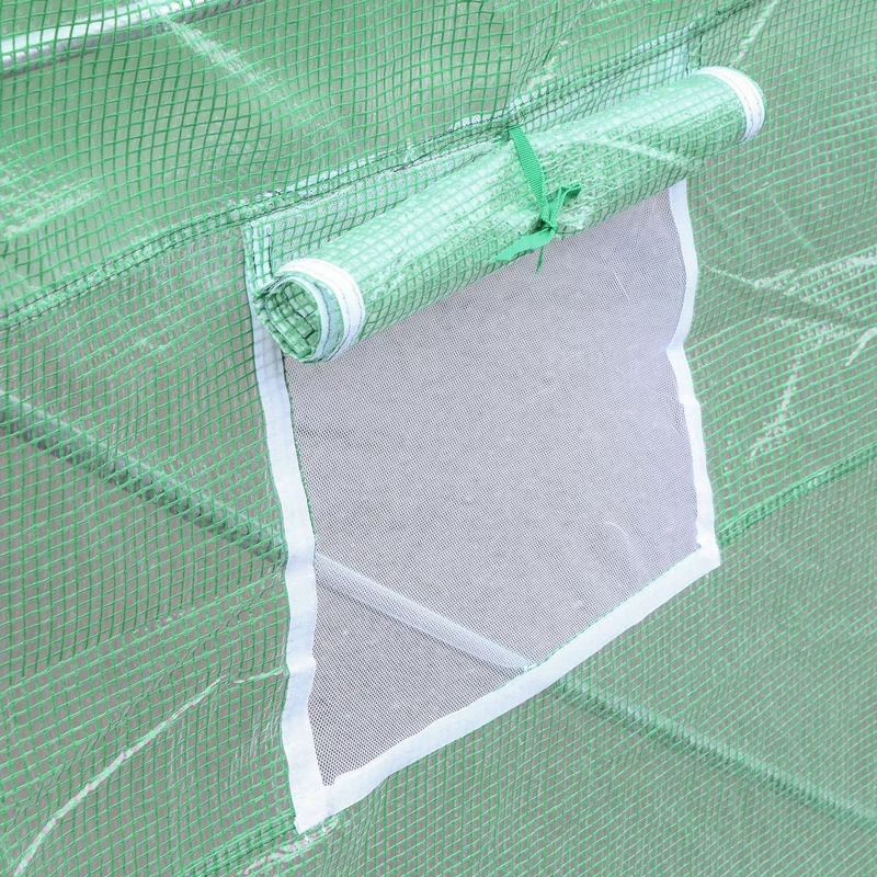 Bâche de rechange serre tunnel 3 x 3 x 2 m protection antigel aération intégrée style épuré en polyéthylène vert foncé 21_0004159