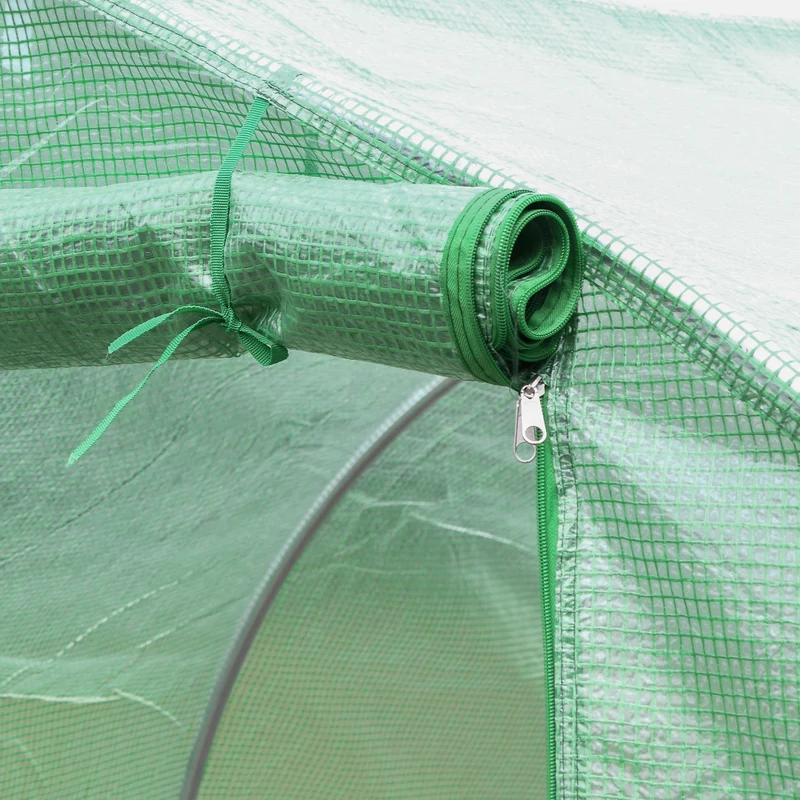 Bâche de rechange serre tunnel 3 x 3 x 2 m protection antigel aération intégrée style épuré en polyéthylène vert foncé 21_0004159