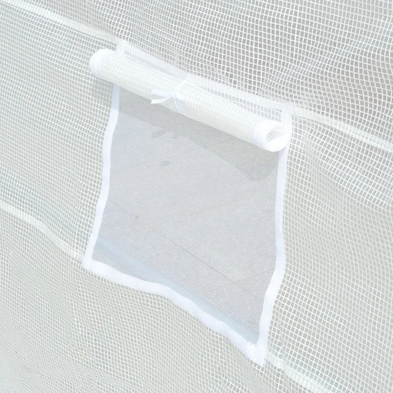 Bâche de rechange serre tunnel 6 x 3 x 2 m protection anti uv et porte enroulable moderne épuré en polyéthylène blanc 21_0004164