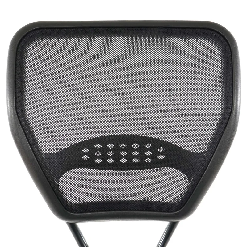 Chaise de bureau pivotante capacité de charge de 150 kg en synthétique noir sans accoudoirs 04_0001912
