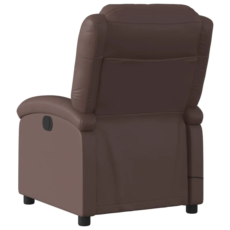 Fauteuil de relaxation TV fonction massage inclinable 6 points de massage en PVC marron DEC026995