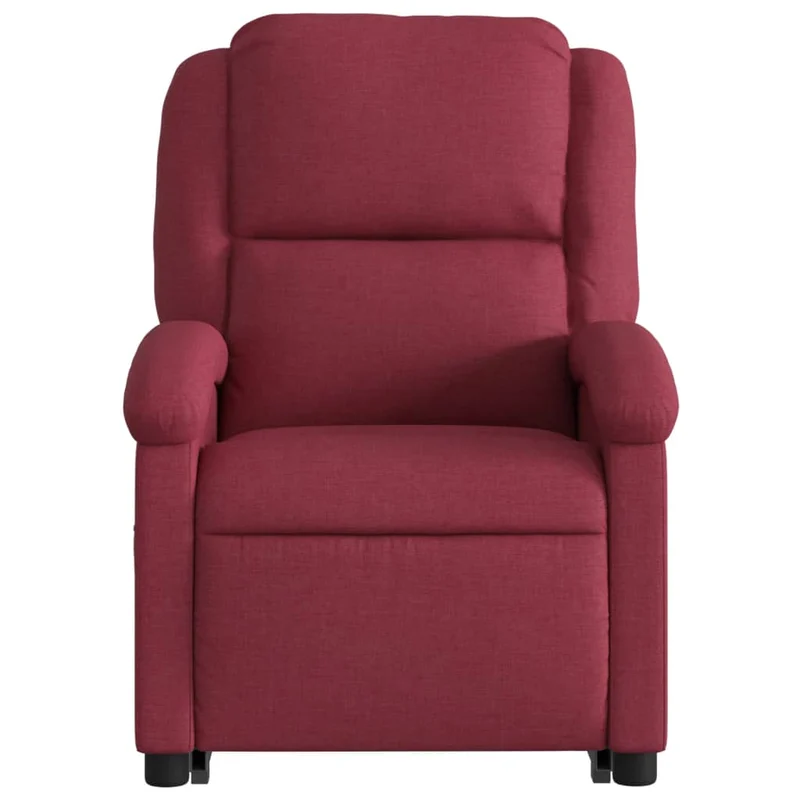 Fauteuil relax TV rembourrage confortable levage électrique en tissu rouge bordeaux DEC028160