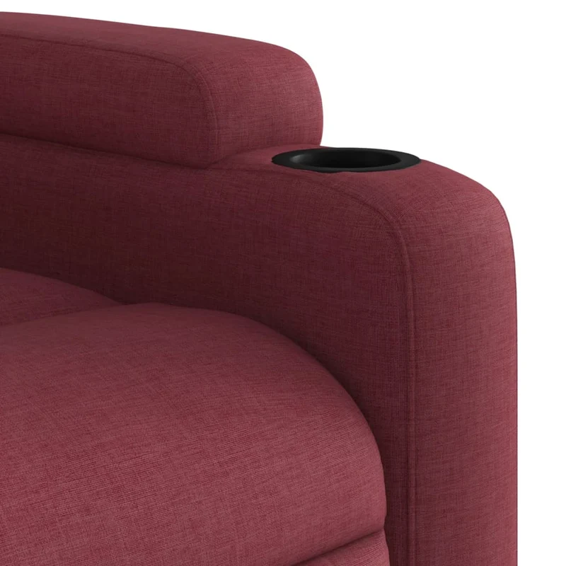 Fauteuil relax TV rembourrage confortable en tissu rouge bordeaux DEC028155