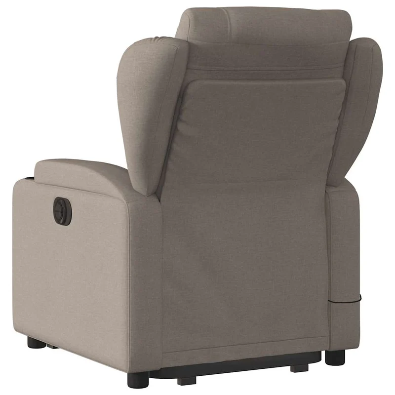 Fauteuil de relaxation fonction massage et inclinable fonction de levage électrique en tissu taupe DEC027865