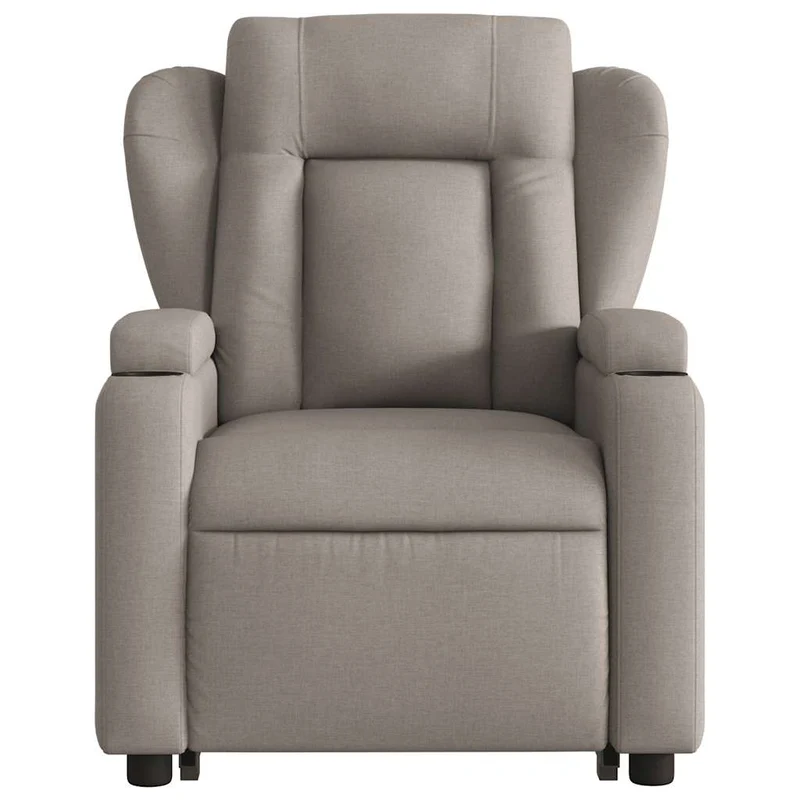 Fauteuil de relaxation fonction massage et inclinable fonction de levage électrique en tissu taupe DEC027865