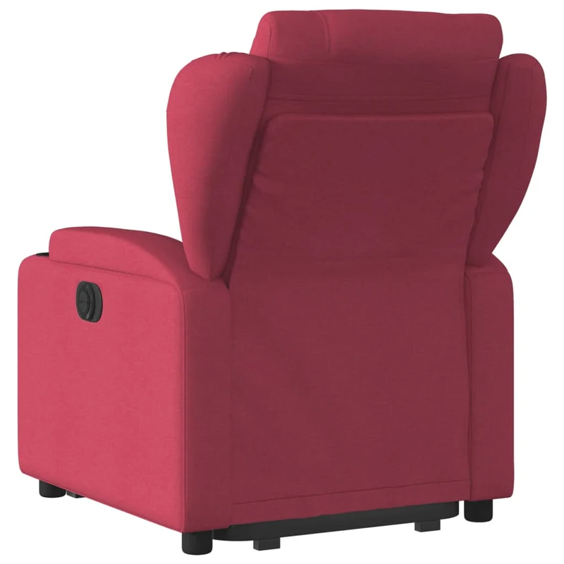 Fauteuil relax TV rembourrage confortable fonction de levage électrique en tissu rouge bordeaux DEC028144
