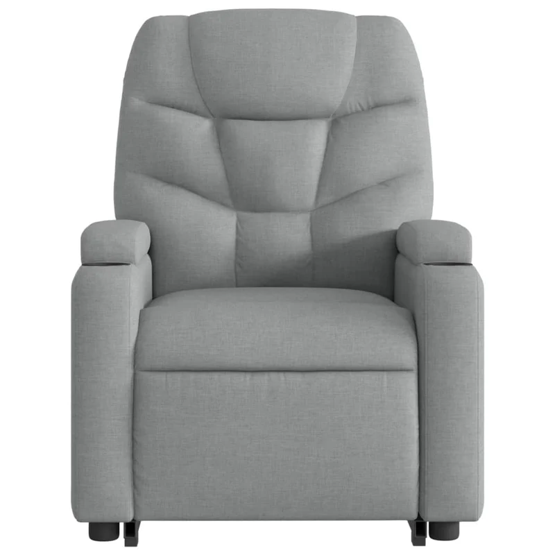 Fauteuil relax TV fonction de levage électrique très confortable en tissu gris clair DEC028317
