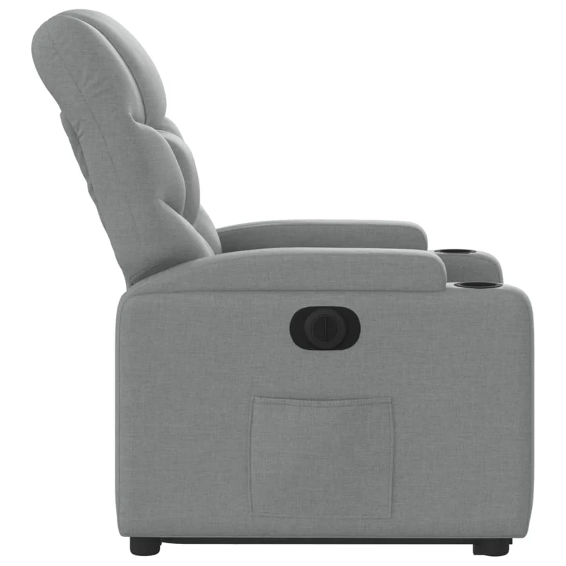Fauteuil relax TV fonction de levage électrique très confortable en tissu gris clair DEC028317
