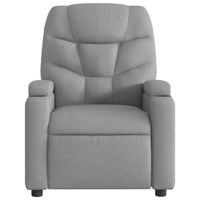 Fauteuil relax TV rembourrage confortable fonction d'inclinaison manuelle en tissu gris clair DEC027887