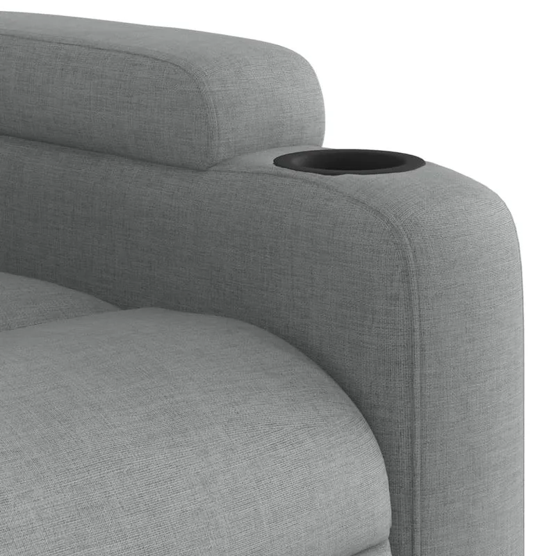 Fauteuil relax TV rembourrage confortable fonction d'inclinaison manuelle en tissu gris clair DEC027887